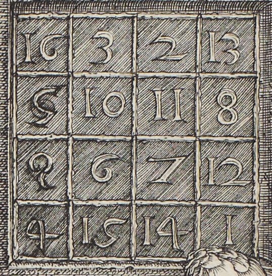 Detail of the magic square from Dürer's Melencolia I