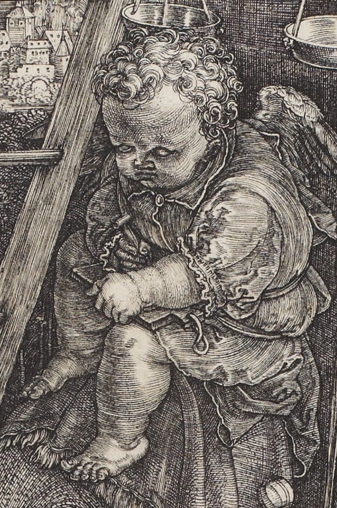 Detail of the putto from Dürer's Melencolia I